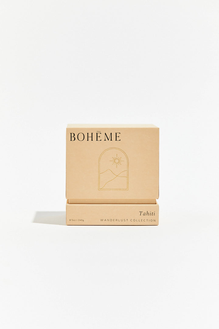 Tahiti: Boheme Scented Candle with Soy Wax Blend