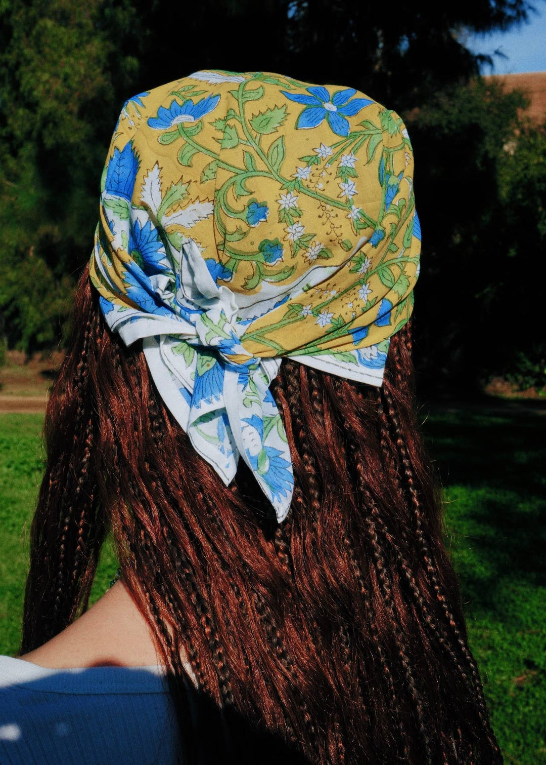 Blue Lotus Trail - Block Printed Cotton Band