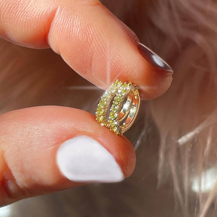 14kt Gold Peridot Savant Hoops