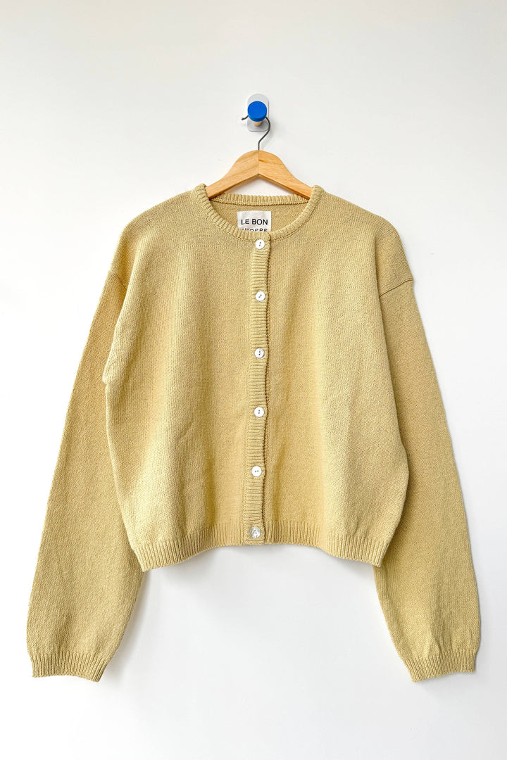 Cotton Leila Cardigan: Custard