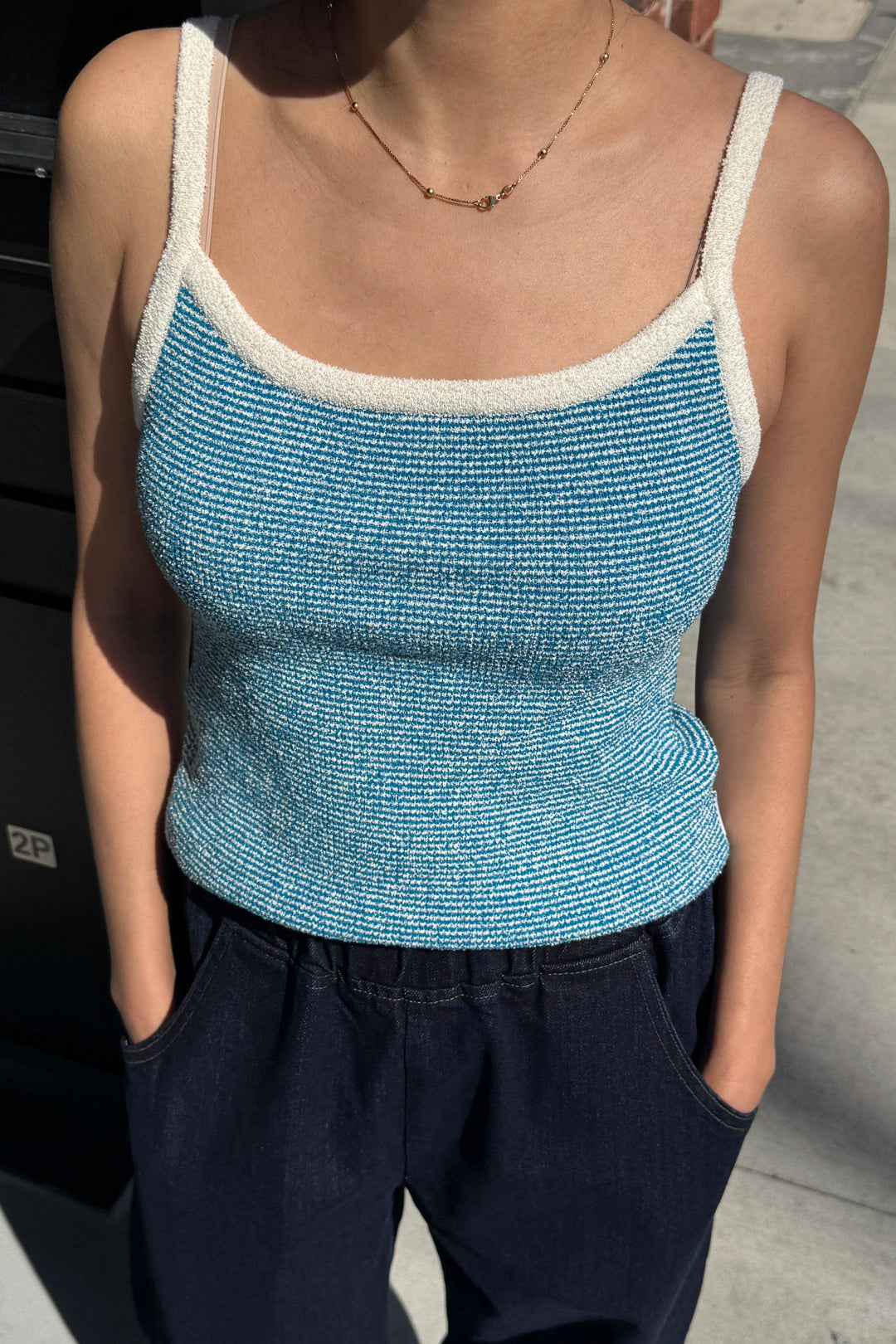 Lily Sweater Cami: BLUE STRIPE