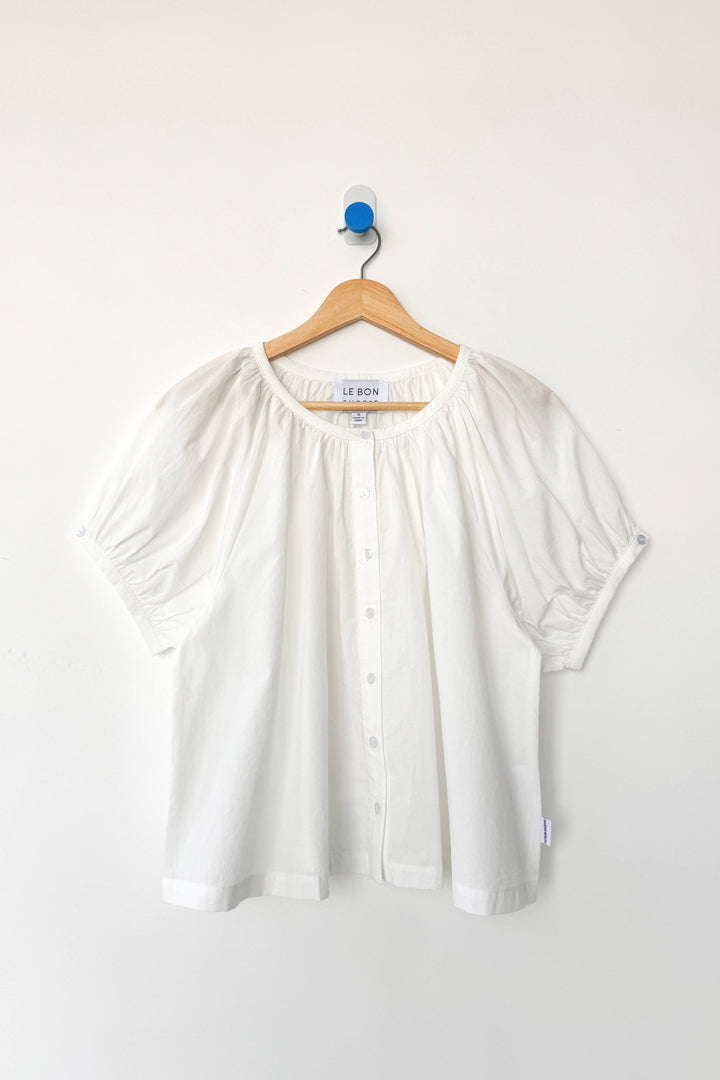 Emily Short Sleeve Top: White