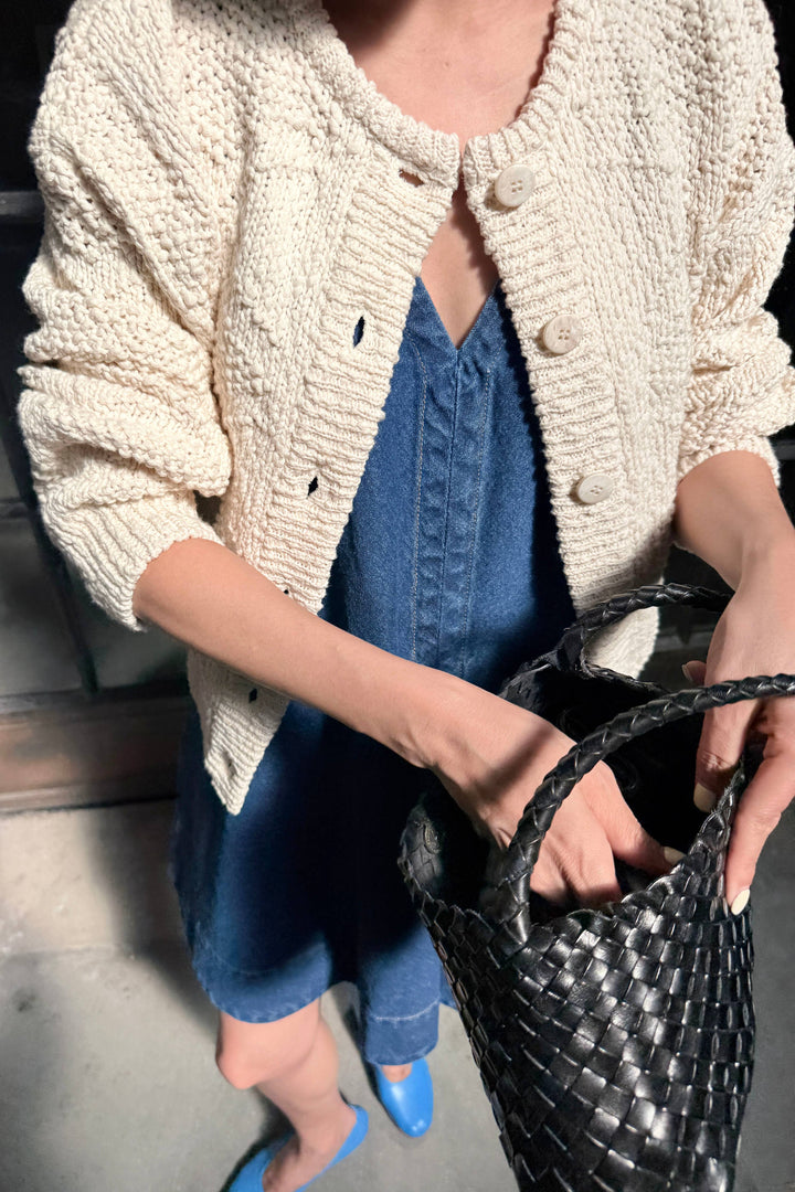 Mason Cotton Cardigan: Naturel