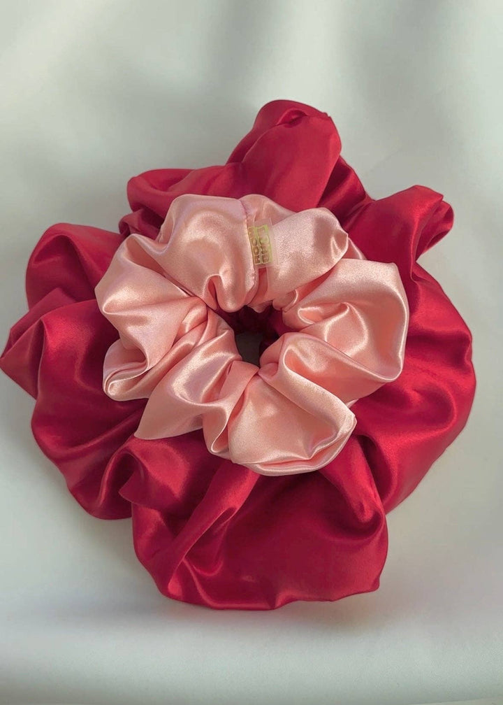 Mini Satin Scrunchie: Peach