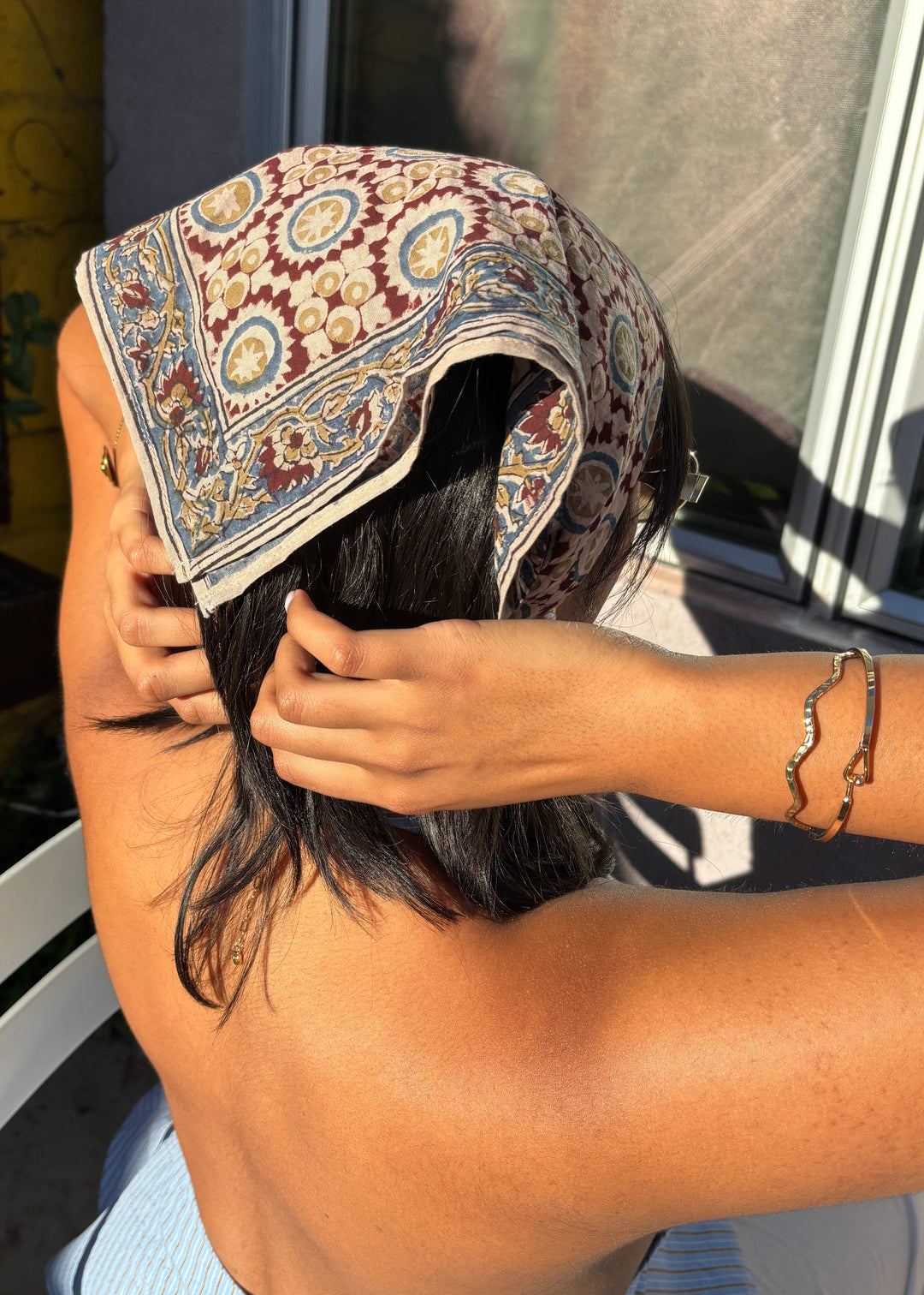 Bundled Moonlight - Kalamkari Cotton Bandana (KK1480)