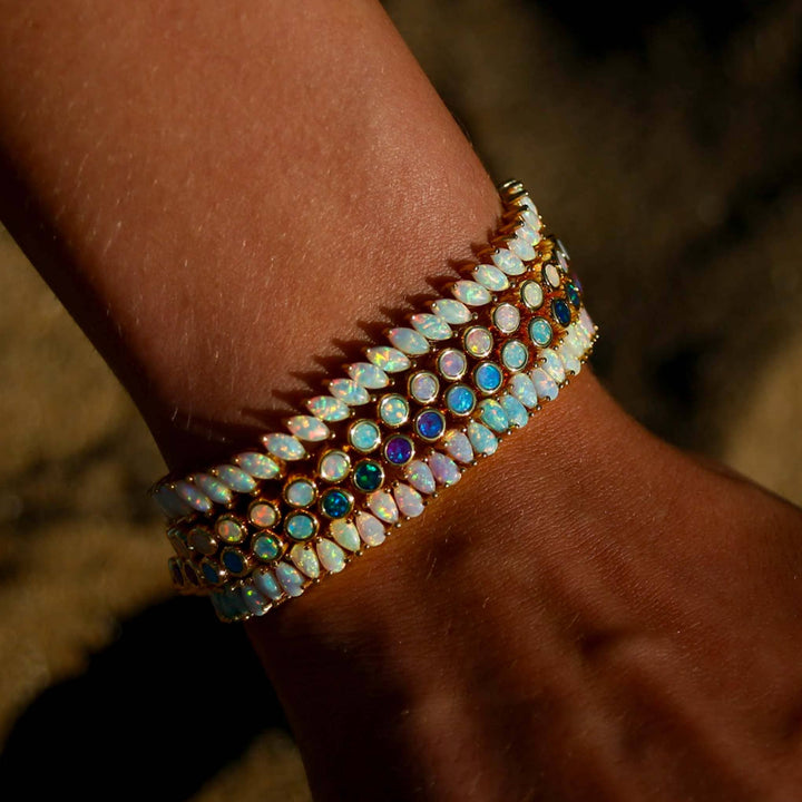 Pastel Opal Ombre Tennis Bracelet: 7''
