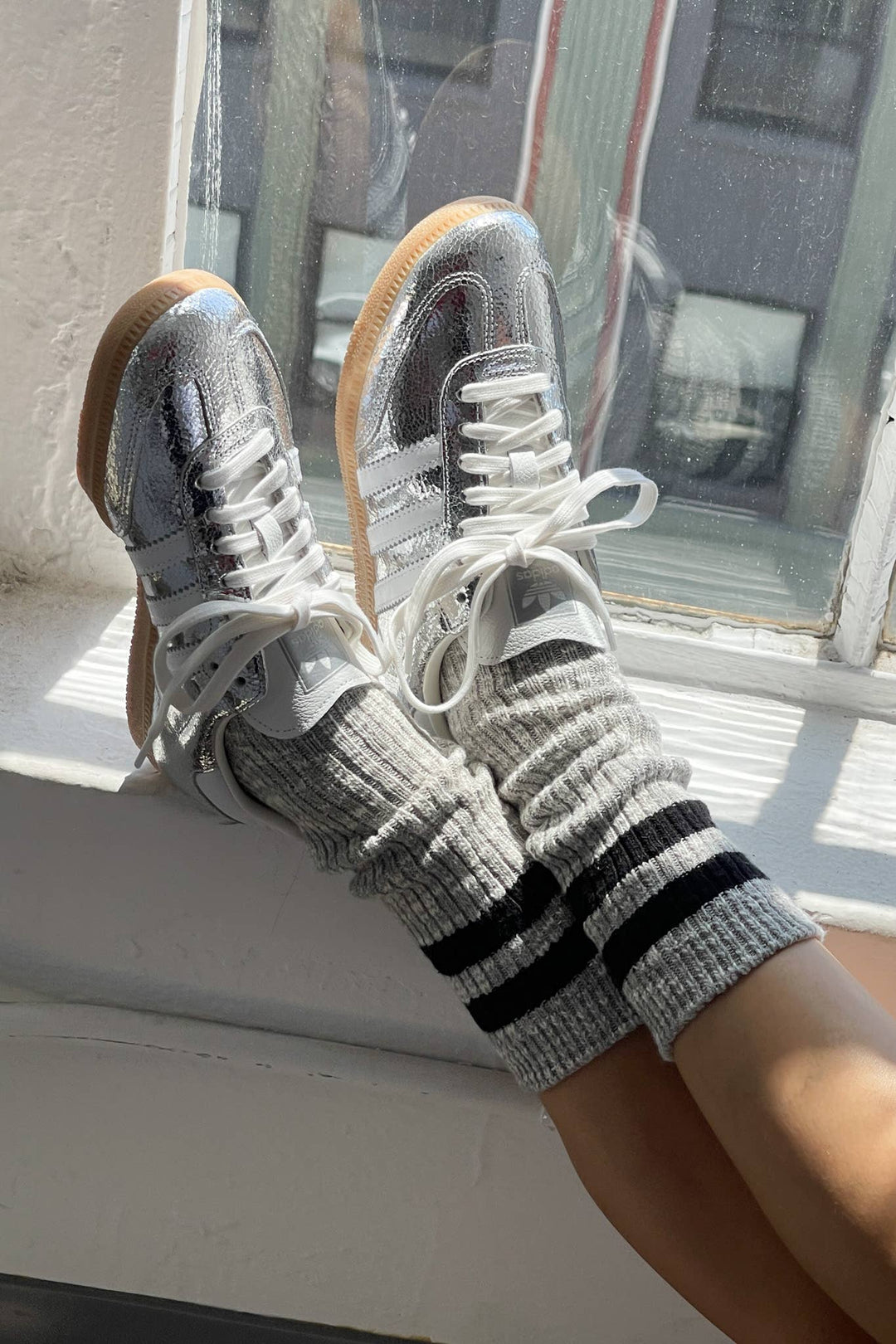 Cottage Varsity Socks: Flax Varsity