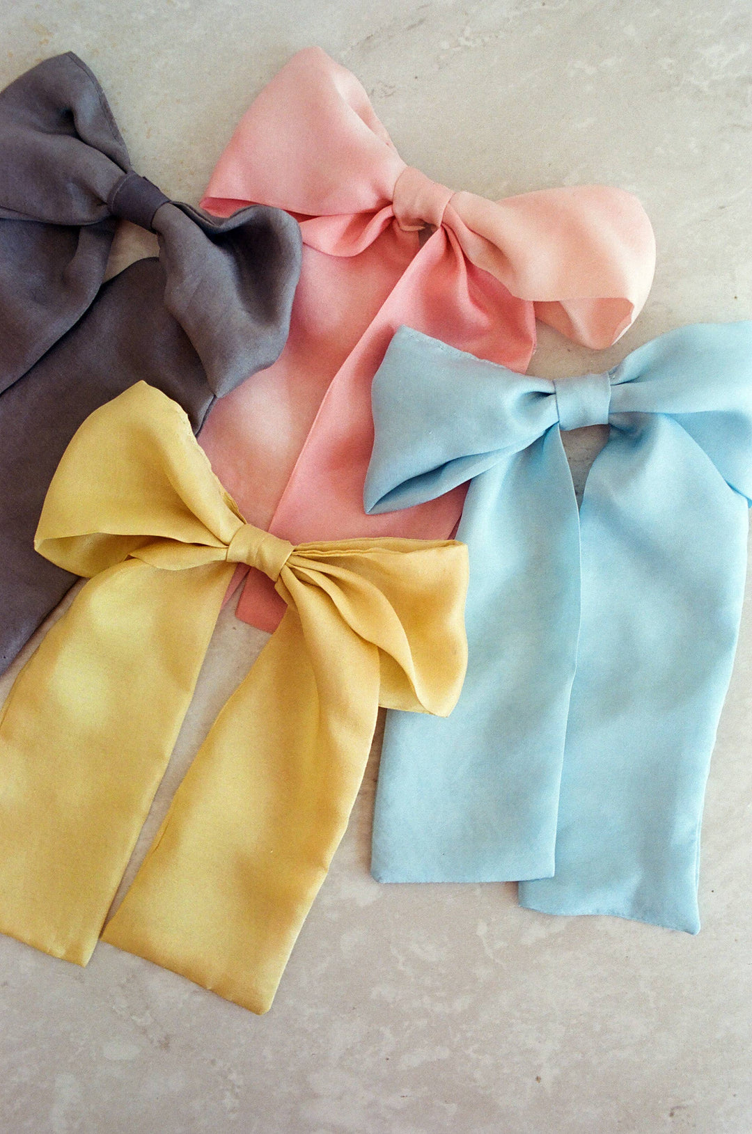 Baby Blue Silk  Hair Bow | Plant Dyed | Handmade