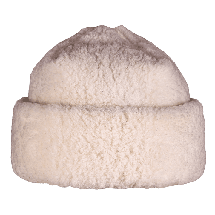 100% Merino Wool 'Sherpa' Beanie: Natural
