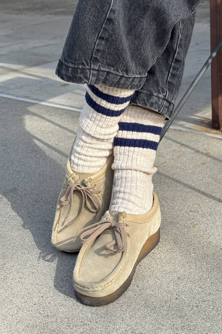 Cottage Varsity Socks: Flax Varsity