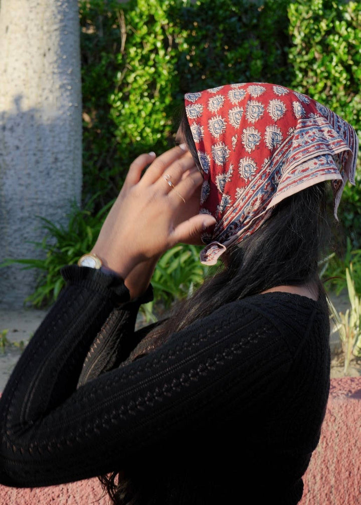 Diya's Flame - Kalamkari Cotton Bandana