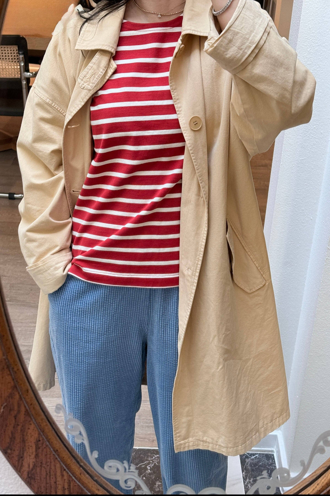 Sailor Top: WHITE STRIPE ON RED