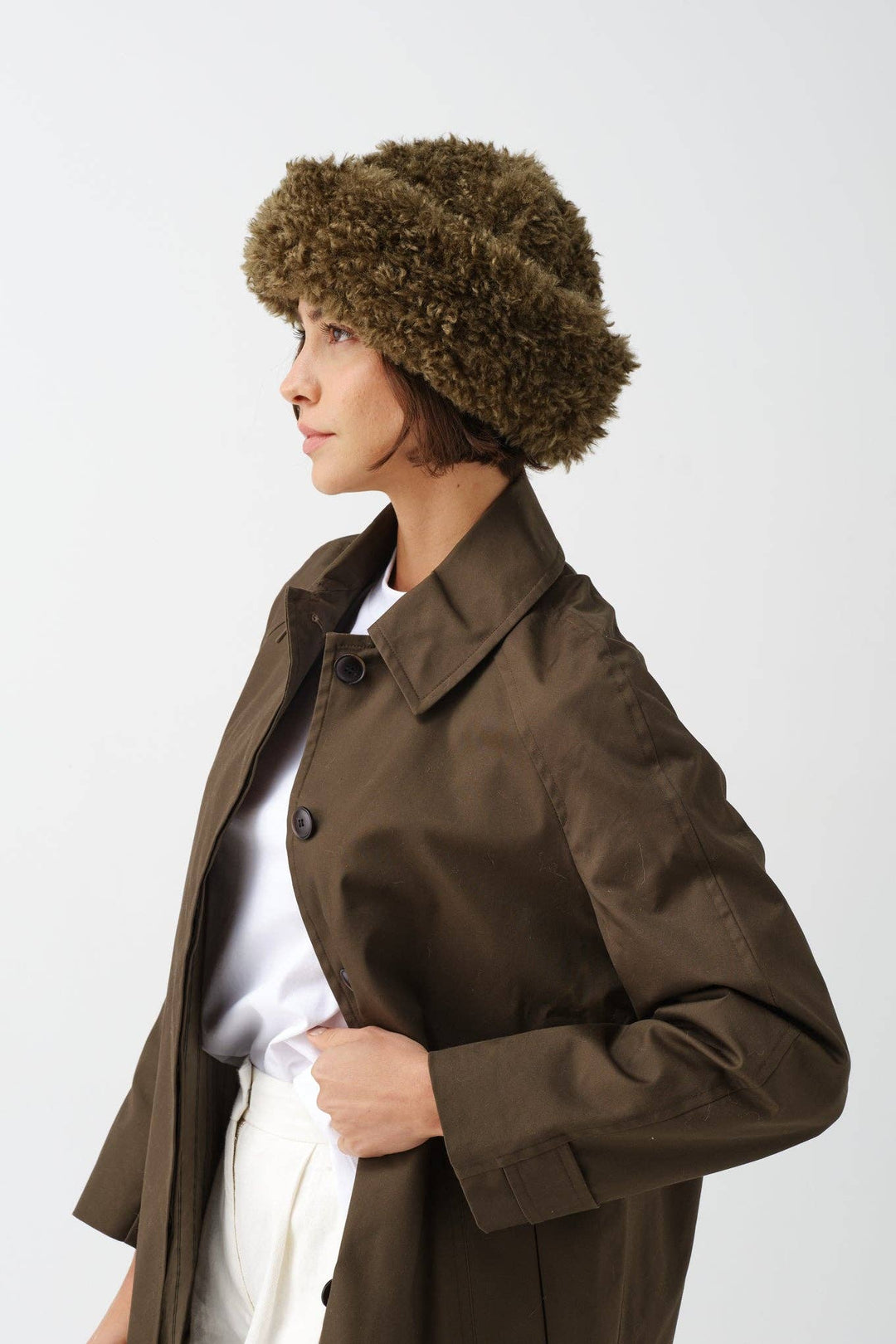 Sherpa Hat: Taupe Faux Sheepskin