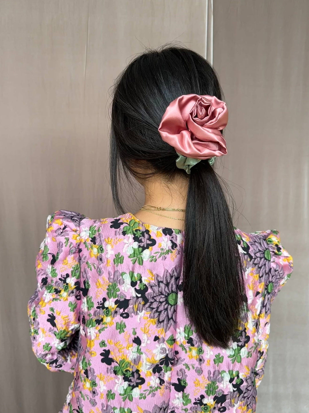 Rosette Scrunchie: Petal Pink
