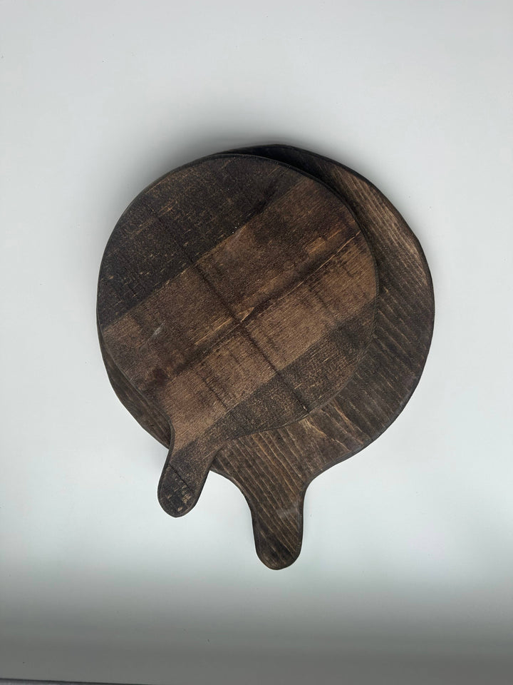 Round board with handle: Black / Small