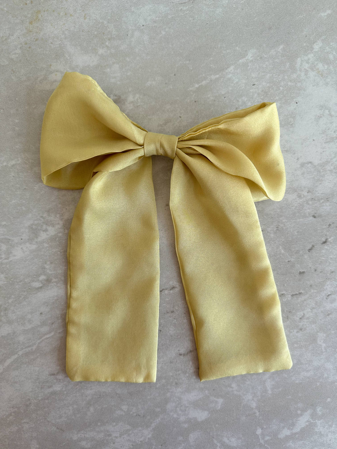 Butter Yellow Silk Hair Bow | Plant Dyed | Handmade