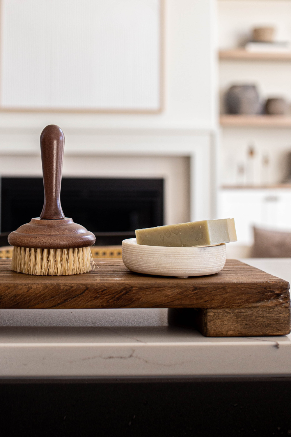 Marble Soap & Brush Holder