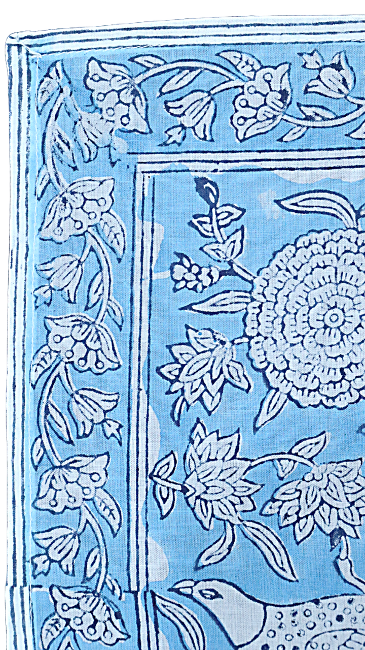 Blue Skies - Hand Block Printed Cotton Bandana