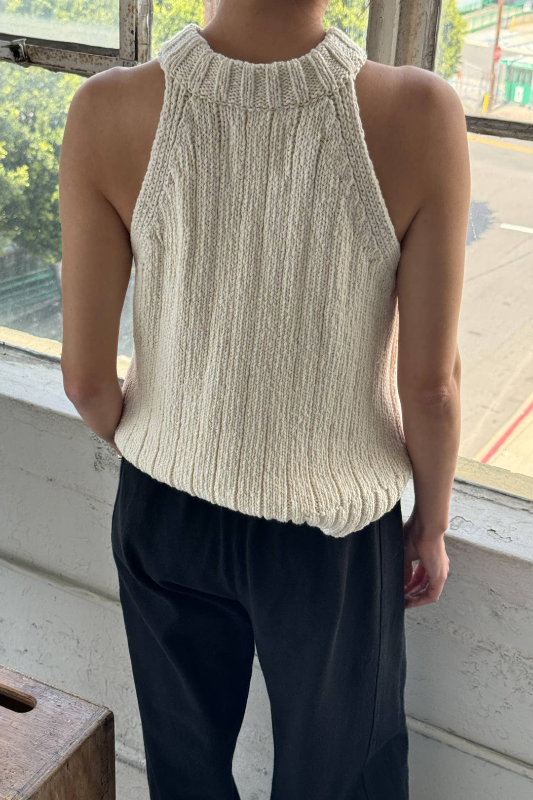 Claire Cotton Sweater Tank -  Naturel