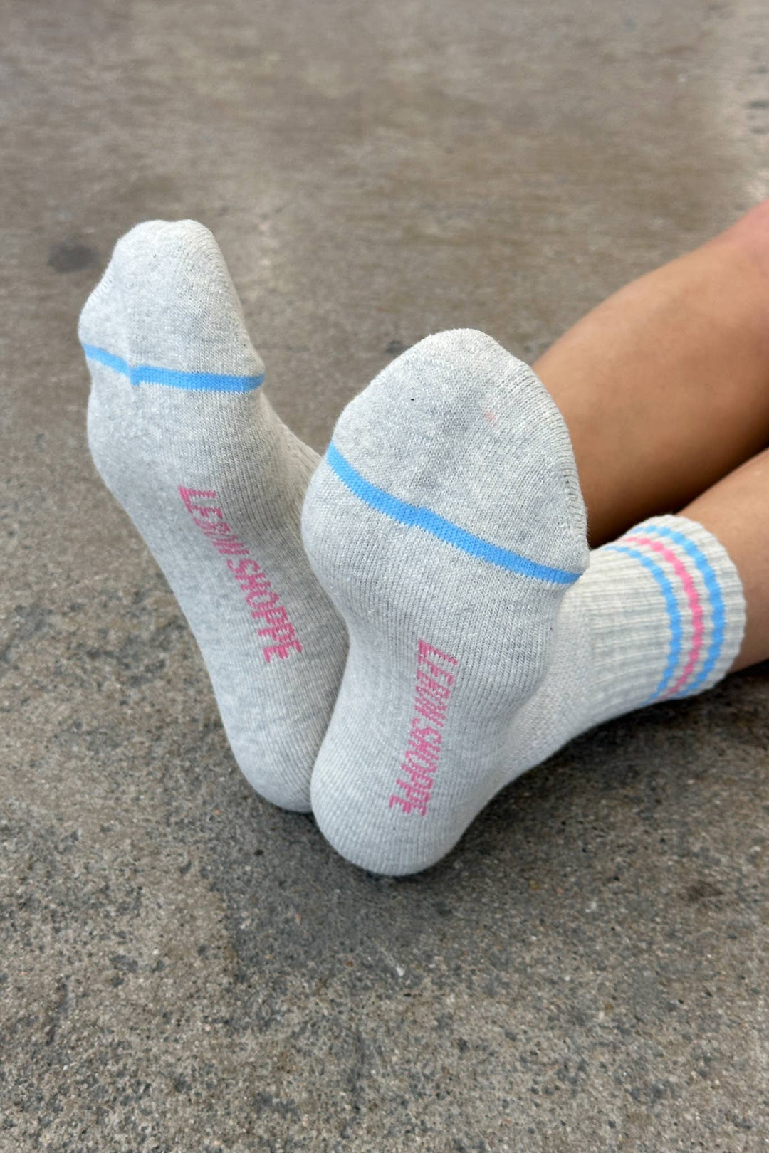 Girlfriend Socks: Bright Grey