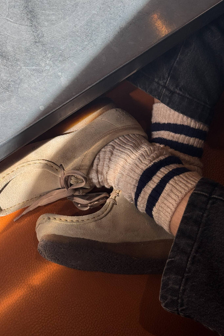Cottage Varsity Socks: Flax Varsity