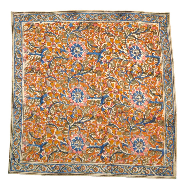Cobalt Floral - Kalamkari Cotton Bandana