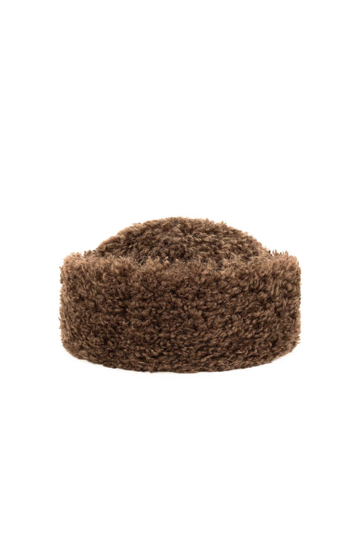 Sherpa Hat: Taupe Faux Sheepskin