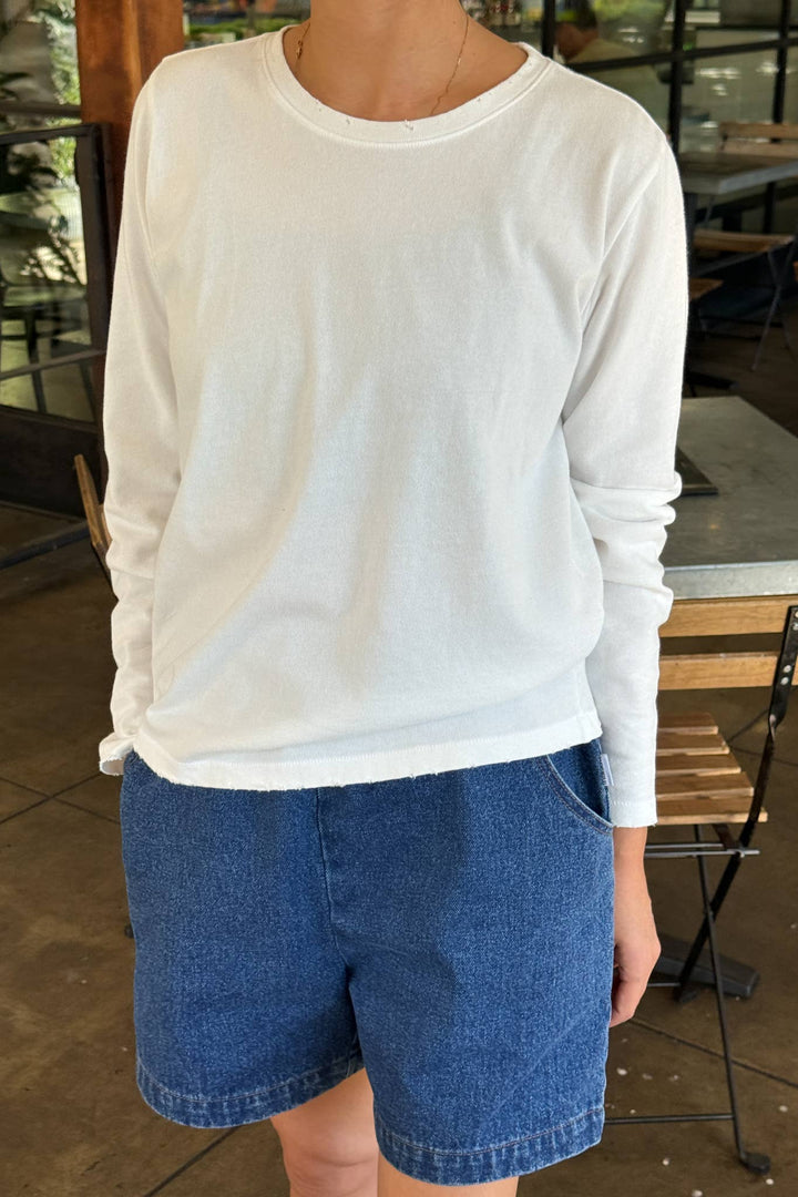 Le Bon Everyday Long Sleeve Tee: Vintage White