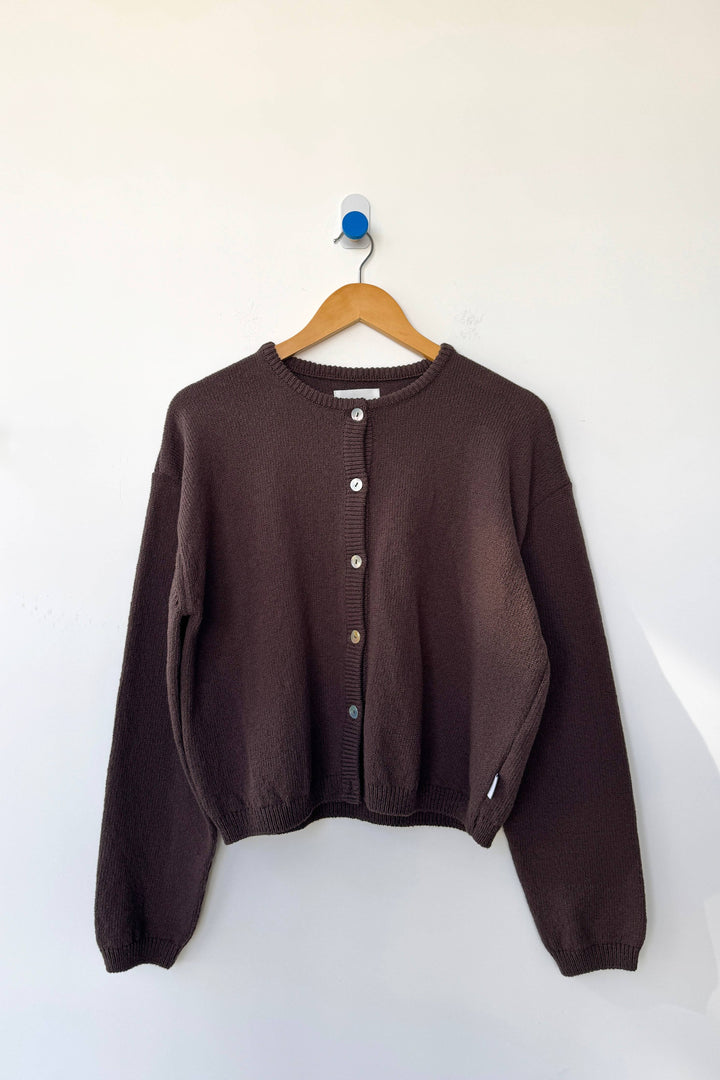 Cotton Leila Cardigan: Brown
