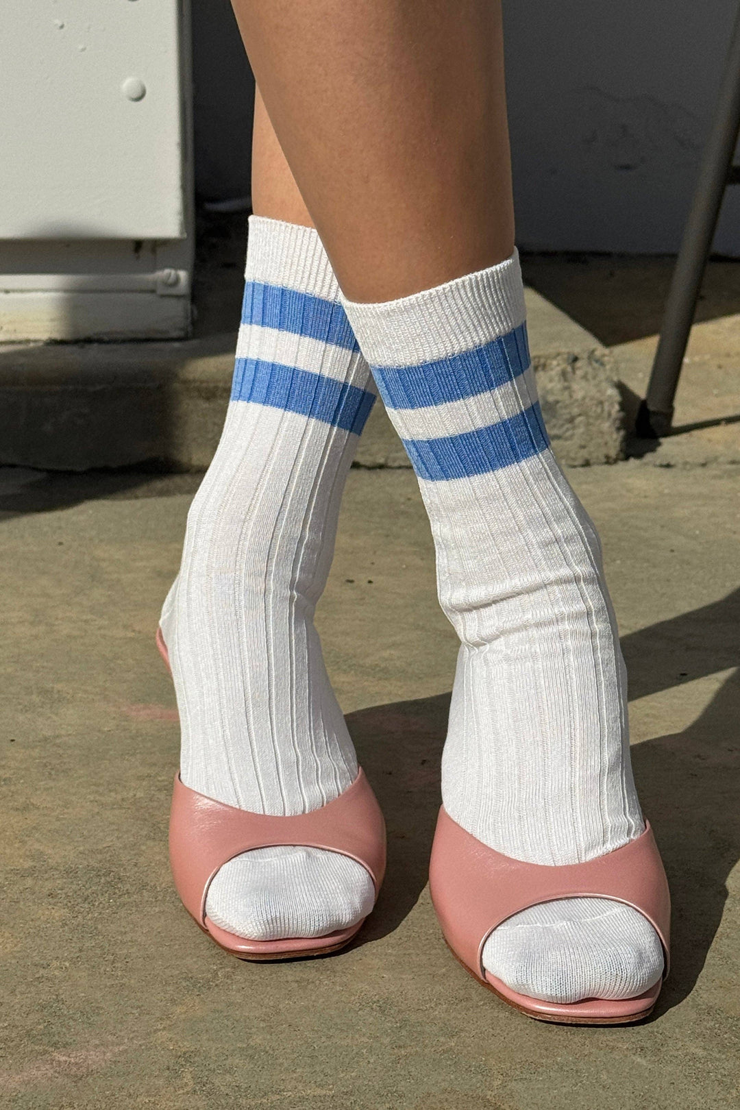 Her Varsity Socks: Azure