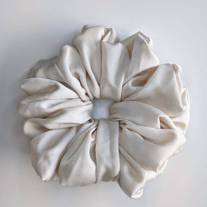 Pearly White Bridal Silk Oversized Scrunchie