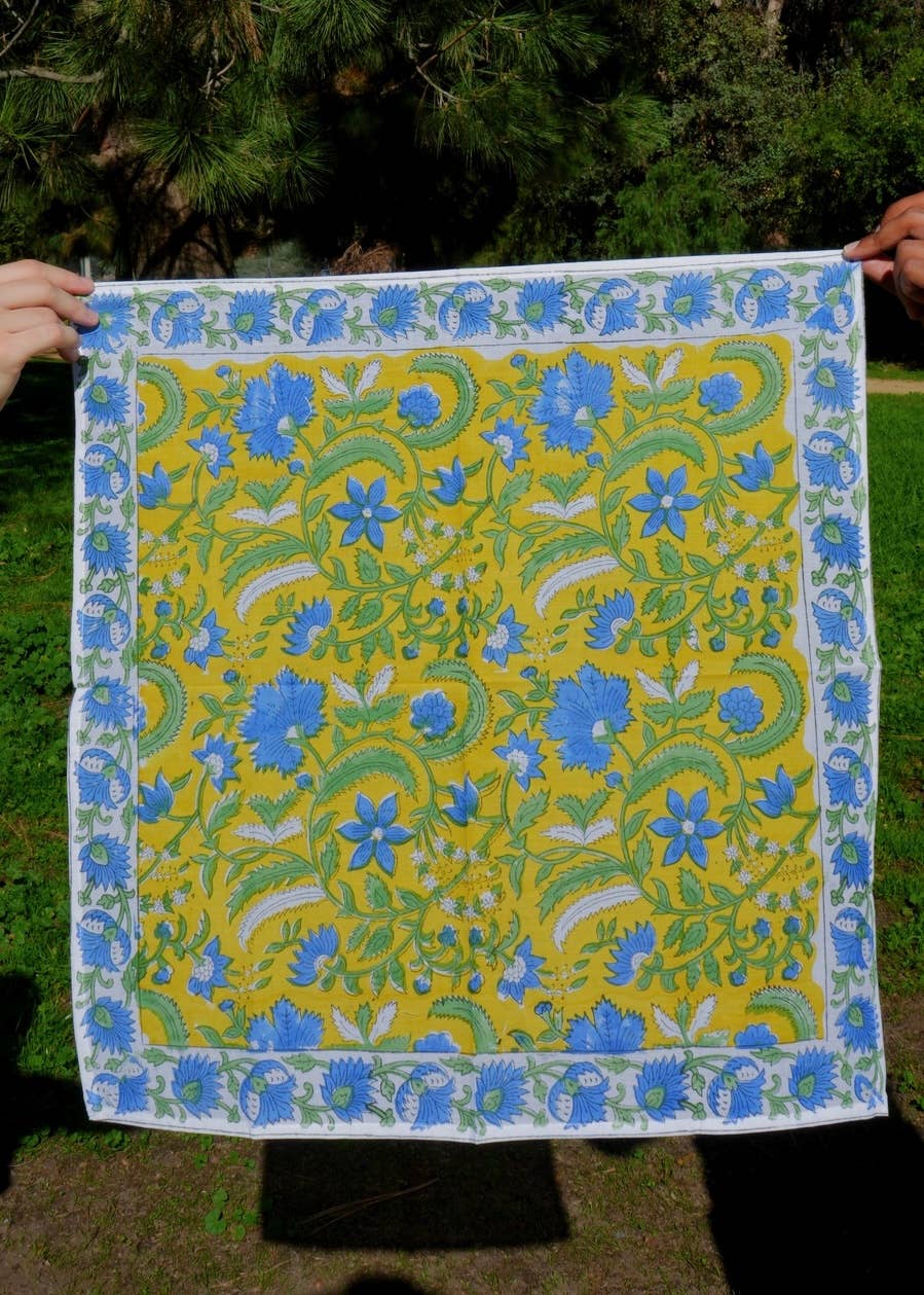 Blue Lotus Trail - Block Printed Cotton Band