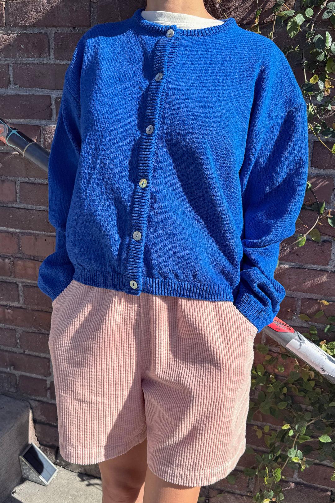 Cotton Leila Cardigan: Cobalt