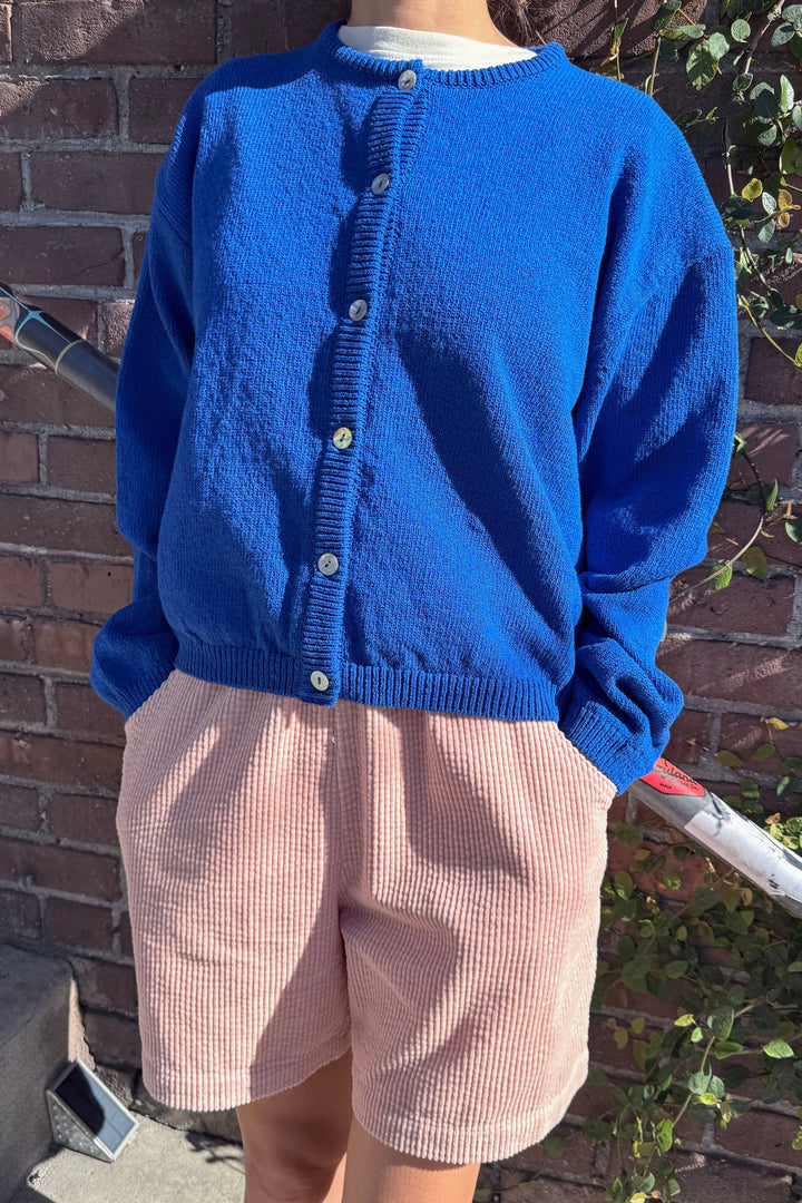 Cotton Leila Cardigan: Cobalt