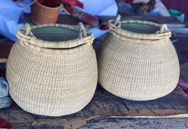 Bolga Pot Basket for Decor & Storage, All Natural